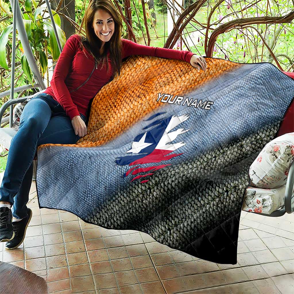 Custom Texas Flag Quilt with Ripped Effect and Fish Scale Pattern - Wonder Print Shop