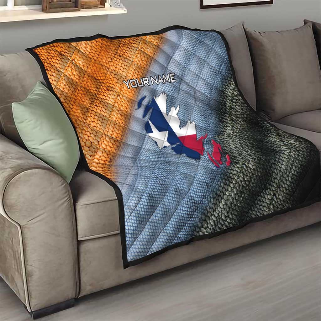 Custom Texas Flag Quilt with Ripped Effect and Fish Scale Pattern - Wonder Print Shop