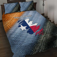Custom Texas Flag Quilt Bed Set with Ripped Effect and Fish Scale Pattern - Wonder Print Shop