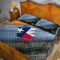Custom Texas Flag Quilt Bed Set with Ripped Effect and Fish Scale Pattern - Wonder Print Shop
