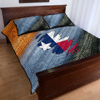 Custom Texas Flag Quilt Bed Set with Ripped Effect and Fish Scale Pattern - Wonder Print Shop