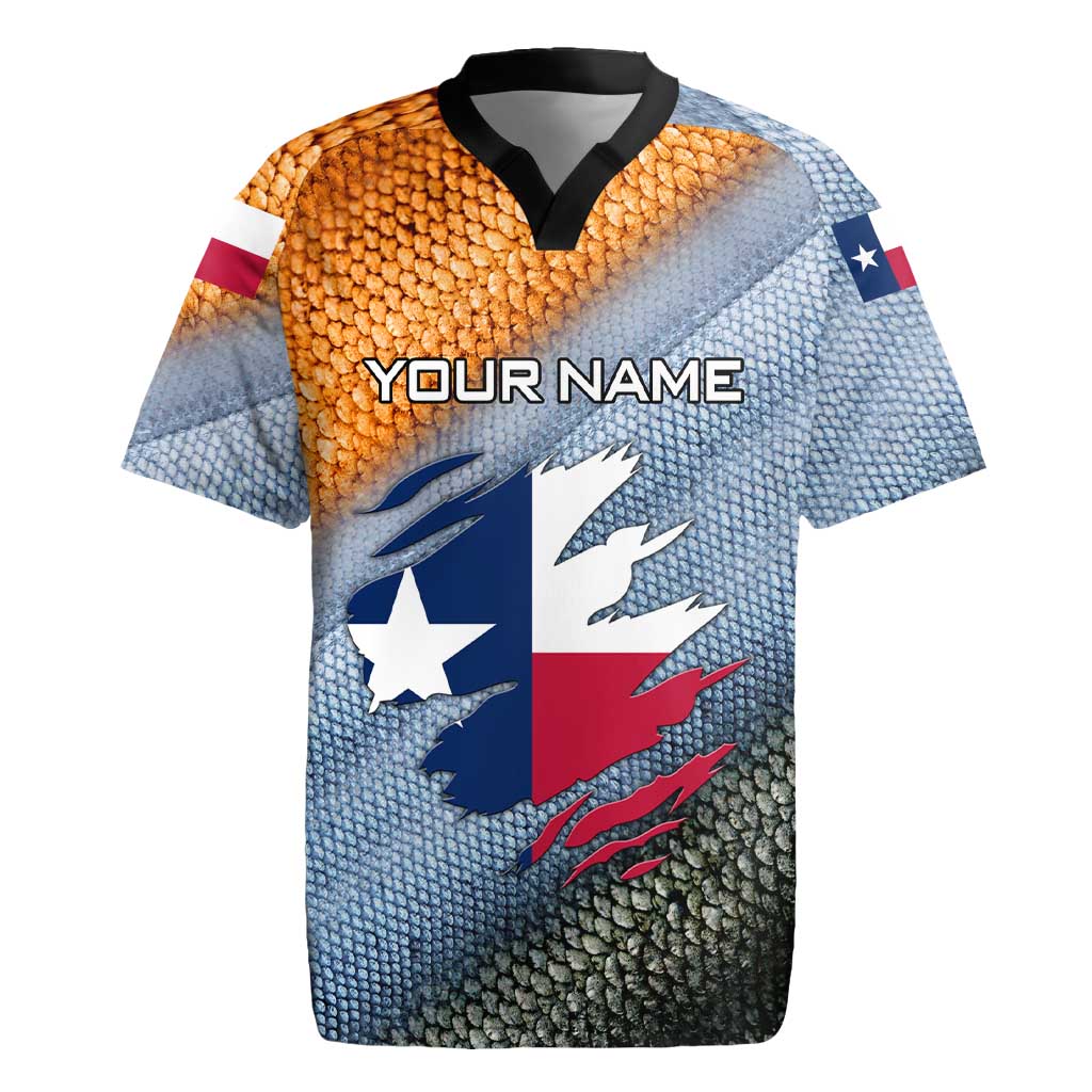 Custom Texas Flag Rugby Jersey with Ripped Effect and Fish Scale Pattern - Wonder Print Shop