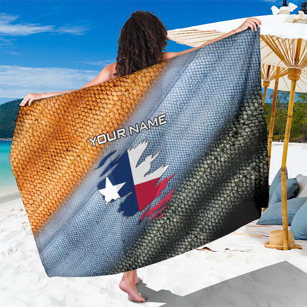 Custom Texas Flag Sarong with Ripped Effect and Fish Scale Pattern - Wonder Print Shop