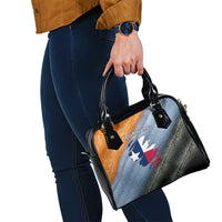 Custom Texas Flag Shoulder Handbag with Ripped Effect and Fish Scale Pattern - Wonder Print Shop