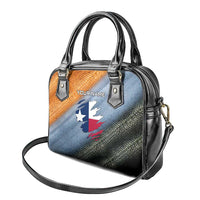 Custom Texas Flag Shoulder Handbag with Ripped Effect and Fish Scale Pattern - Wonder Print Shop