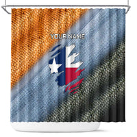 Custom Texas Flag Shower Curtain with Ripped Effect and Fish Scale Pattern - Wonder Print Shop