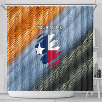 Custom Texas Flag Shower Curtain with Ripped Effect and Fish Scale Pattern - Wonder Print Shop