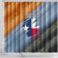 Custom Texas Flag Shower Curtain with Ripped Effect and Fish Scale Pattern - Wonder Print Shop