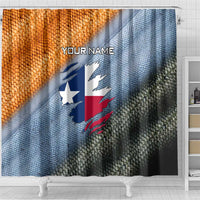 Custom Texas Flag Shower Curtain with Ripped Effect and Fish Scale Pattern - Wonder Print Shop