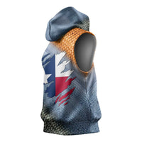 Custom Texas Flag Sleeveless Hoodie with Ripped Effect and Fish Scale Pattern - Wonder Print Shop
