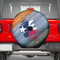 Custom Texas Flag Spare Tire Cover with Ripped Effect and Fish Scale Pattern - Wonder Print Shop