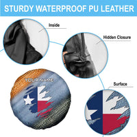 Custom Texas Flag Spare Tire Cover with Ripped Effect and Fish Scale Pattern - Wonder Print Shop