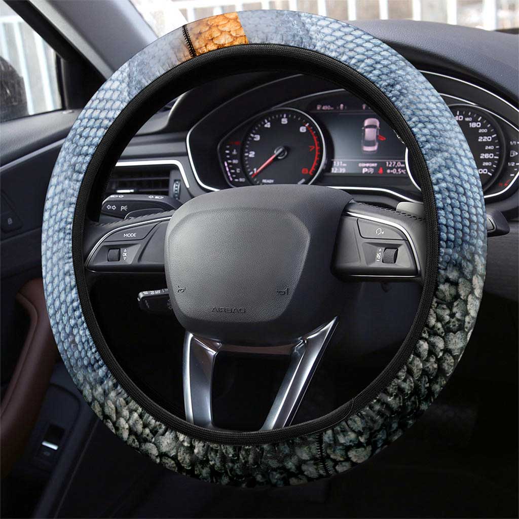 Texas Flag Steering Wheel Cover with Ripped Effect and Fish Scale Pattern - Wonder Print Shop