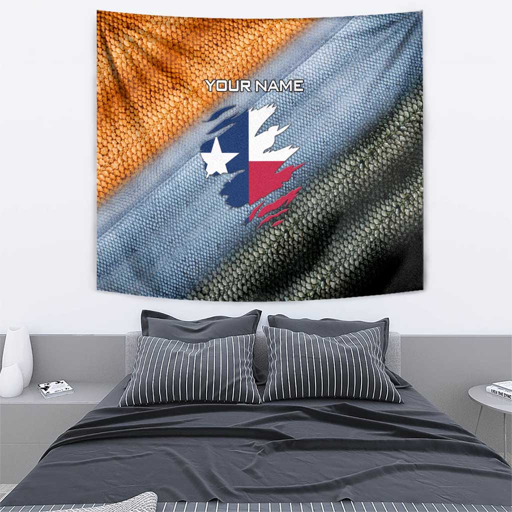 Custom Texas Flag Tapestry with Ripped Effect and Fish Scale Pattern - Wonder Print Shop
