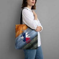 Custom Texas Flag Tote Bag with Ripped Effect and Fish Scale Pattern - Wonder Print Shop
