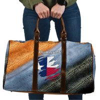 Custom Texas Flag Travel Bag with Ripped Effect and Fish Scale Pattern - Wonder Print Shop