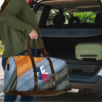 Custom Texas Flag Travel Bag with Ripped Effect and Fish Scale Pattern - Wonder Print Shop