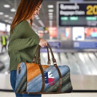 Custom Texas Flag Travel Bag with Ripped Effect and Fish Scale Pattern - Wonder Print Shop