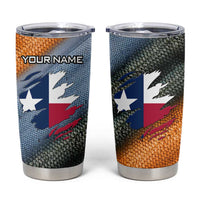 Custom Texas Flag Tumbler Cup with Ripped Effect and Fish Scale Pattern - Wonder Print Shop