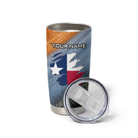 Custom Texas Flag Tumbler Cup with Ripped Effect and Fish Scale Pattern - Wonder Print Shop