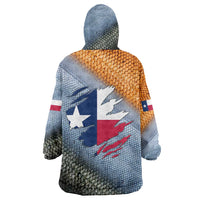 Custom Texas Flag Wearable Blanket Hoodie with Ripped Effect and Fish Scale Pattern - Wonder Print Shop