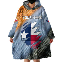 Custom Texas Flag Wearable Blanket Hoodie with Ripped Effect and Fish Scale Pattern - Wonder Print Shop