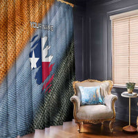 Custom Texas Flag Window Curtain with Ripped Effect and Fish Scale Pattern - Wonder Print Shop