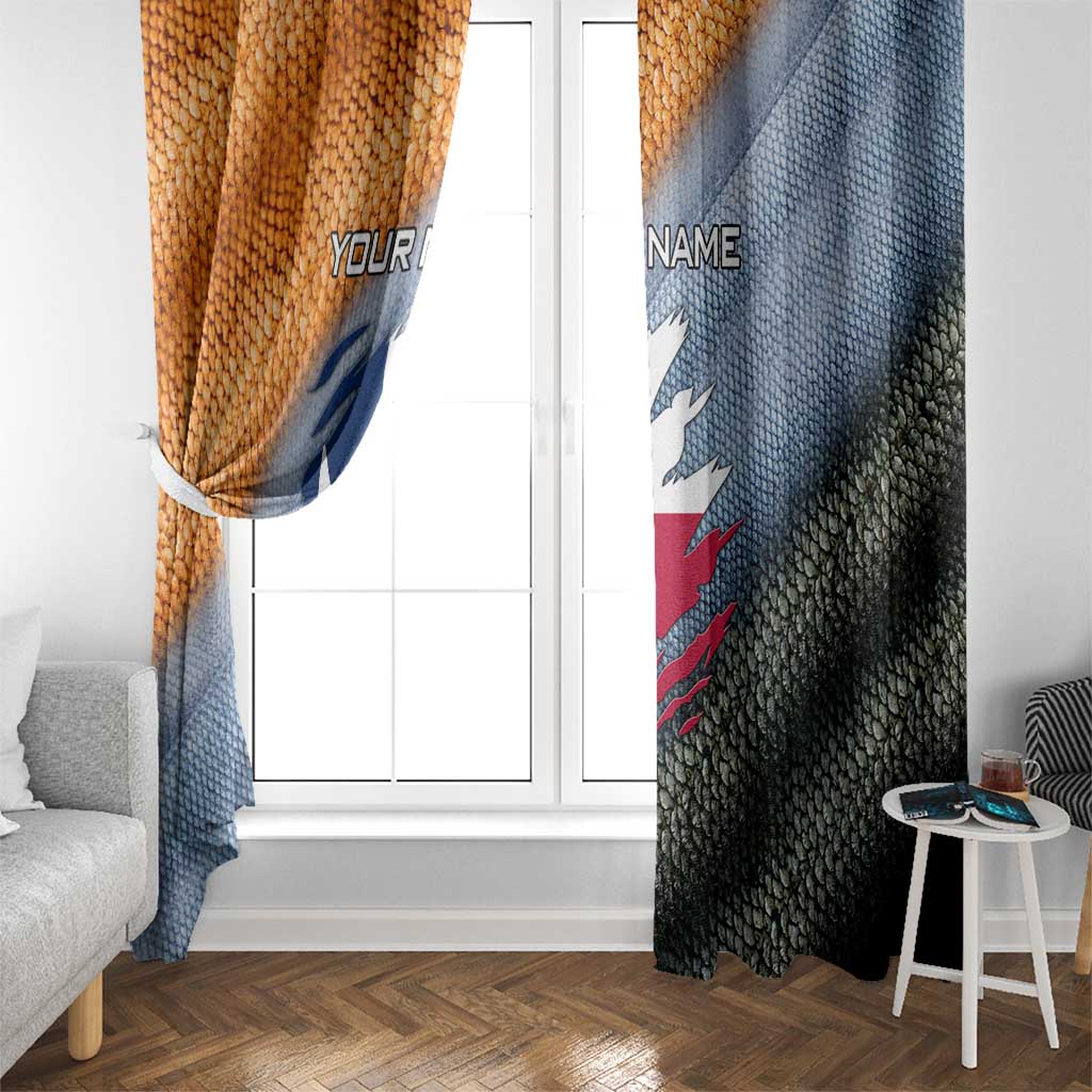 Custom Texas Flag Window Curtain with Ripped Effect and Fish Scale Pattern - Wonder Print Shop