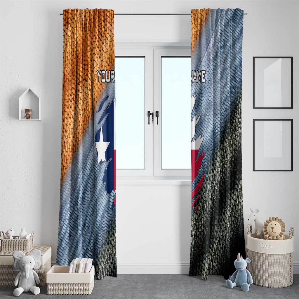 Custom Texas Flag Window Curtain with Ripped Effect and Fish Scale Pattern - Wonder Print Shop