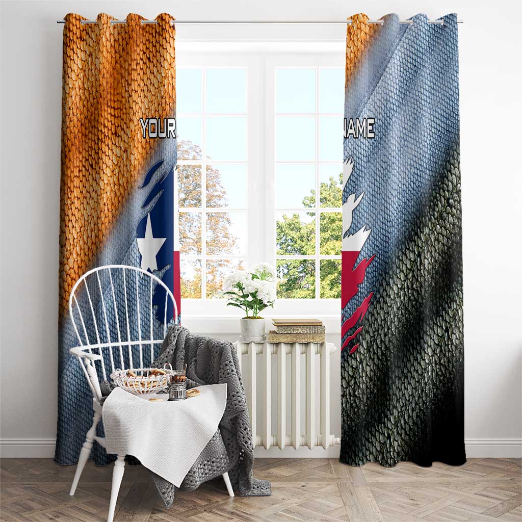 Custom Texas Flag Window Curtain with Ripped Effect and Fish Scale Pattern - Wonder Print Shop