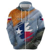 Custom Texas Flag Zip Hoodie with Ripped Effect and Fish Scale Pattern - Wonder Print Shop