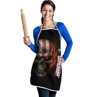 Custom American Flag Skull Apron with Bowling Pins Flame Effect and Grunge Pattern - Wonder Print Shop