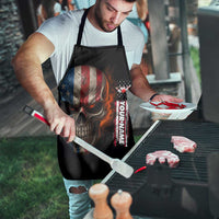 Custom American Flag Skull Apron with Bowling Pins Flame Effect and Grunge Pattern - Wonder Print Shop