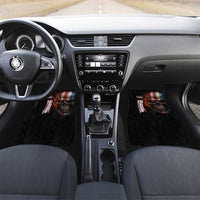 Custom American Flag Skull Car Mats with Bowling Pins Flame Effect and Grunge Pattern - Wonder Print Shop