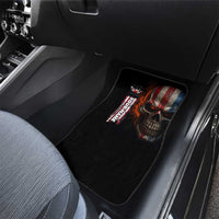 Custom American Flag Skull Car Mats with Bowling Pins Flame Effect and Grunge Pattern - Wonder Print Shop