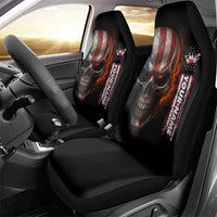 Custom American Flag Skull Car Seat Cover with Bowling Pins Flame Effect and Grunge Pattern - Wonder Print Shop