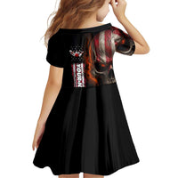 Custom American Flag Skull Family Matching Tank Maxi Dress and Hawaiian Shirt with Bowling Pins Flame Effect and Grunge Pattern - Wonder Print Shop