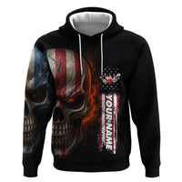 Custom American Flag Skull Hoodie with Bowling Pins Flame Effect and Grunge Pattern - Wonder Print Shop