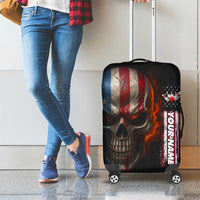 Custom American Flag Skull Luggage Cover with Bowling Pins Flame Effect and Grunge Pattern - Wonder Print Shop