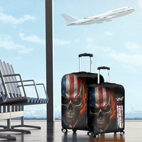 Custom American Flag Skull Luggage Cover with Bowling Pins Flame Effect and Grunge Pattern - Wonder Print Shop