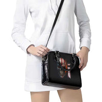Custom American Flag Skull Shoulder Handbag with Bowling Pins Flame Effect and Grunge Pattern - Wonder Print Shop