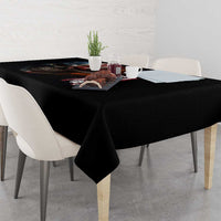 Custom American Flag Skull Tablecloth with Bowling Pins Flame Effect and Grunge Pattern - Wonder Print Shop