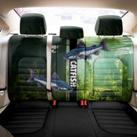 Catfish Fishing Back Car Seat Cover with Underwater River Scene and Green Aquatic Pattern - Wonder Print Shop