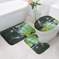 Catfish Fishing Bathroom Set with Underwater River Scene and Green Aquatic Pattern - Wonder Print Shop