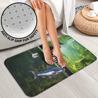 Catfish Fishing Bathroom Set with Underwater River Scene and Green Aquatic Pattern - Wonder Print Shop