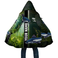 Custom Catfish Fishing Cloak with Underwater River Scene and Green Aquatic Pattern - Wonder Print Shop