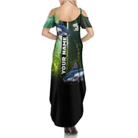 Custom Catfish Fishing Family Matching Summer Maxi Dress and Hawaiian Shirt with Underwater River Scene and Green Aquatic Pattern - Wonder Print Shop