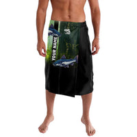 Custom Catfish Fishing Lavalava with Underwater River Scene and Green Aquatic Pattern - Wonder Print Shop