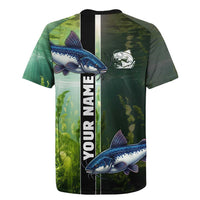 Custom Catfish Fishing Rugby Jersey with Underwater River Scene and Green Aquatic Pattern - Wonder Print Shop