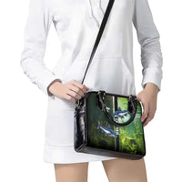 Catfish Fishing Shoulder Handbag with Underwater River Scene and Green Aquatic Pattern - Wonder Print Shop